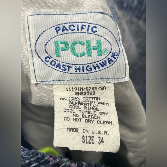 Pacific Coast Highway PCH Vintage 80s Beach 100% Cotton Pants Made in USA 34 - Picture 9 of 9